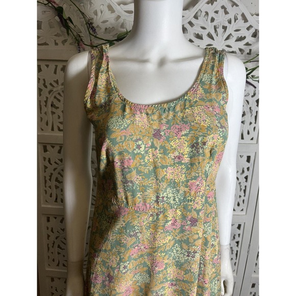 90s Y2K Rabbit Rabbit Rabbit Design Women’s Floral Sleeveless Midi Dress 8P - Picture 3 of 13